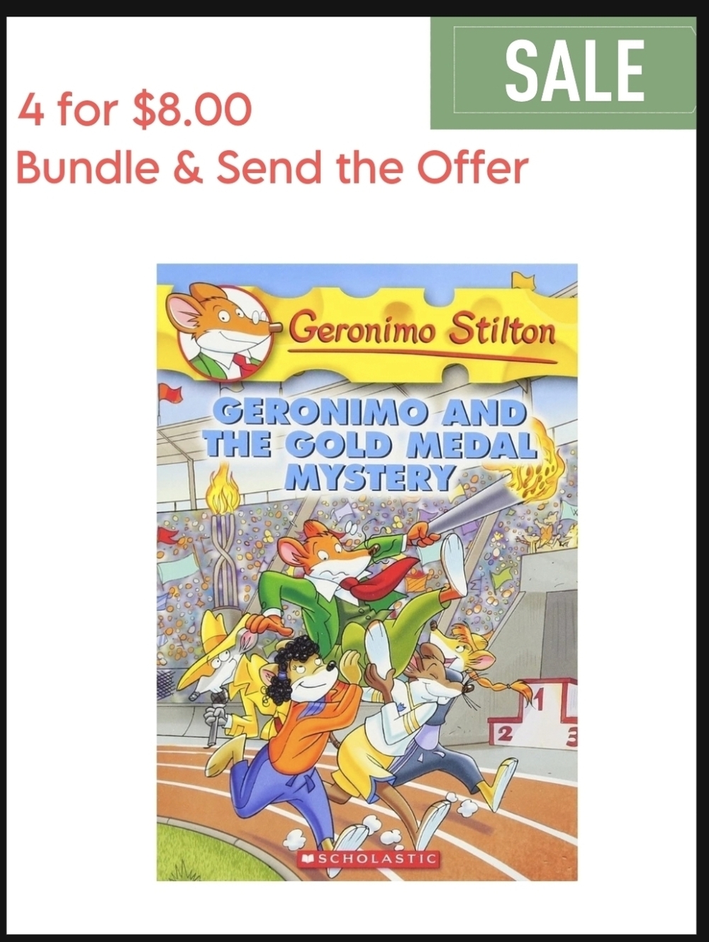 Geronimo Stilton Geronimo and the Gold Medal Mystery Book Kids Youth Summer Read